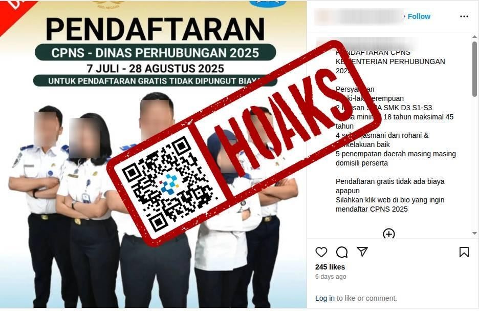 Viral Hoaks “CPNS Dishub Dibuka Agustus 2025”, Kominfo Pastikan Informasi Palsu